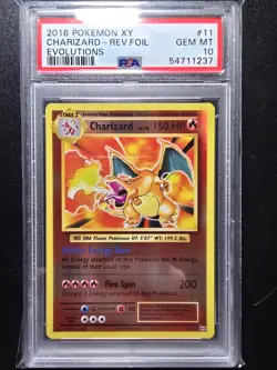 PSA 10 Charizard Reverse Holo 11/108 - 2016 XY Evolutions Pokemon Card - Image 1