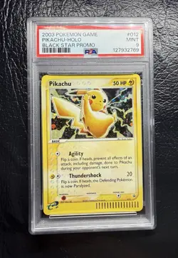 PSA 9 2003 POKEMON GAME PIKACHU 012 HOLO Black Star Promo E-READER CARD SLAB - Image 1