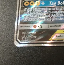 Pokemon Pikachu & Zekrom GX TAG TEAM SM168 Holo Rare Lightning Basic 240 HP Card - Image 2