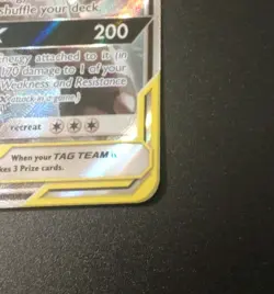 Pokemon Pikachu & Zekrom GX TAG TEAM SM168 Holo Rare Lightning Basic 240 HP Card - Image 3