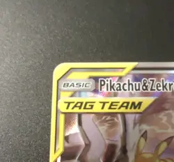 Pokemon Pikachu & Zekrom GX TAG TEAM SM168 Holo Rare Lightning Basic 240 HP Card - Image 5