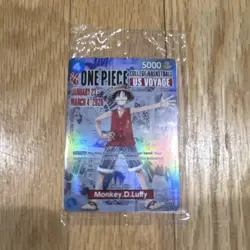Bandai One Piece CCG Monkey.D.Luffy Promo Full Art Holo Card ST01-008 - Image 1