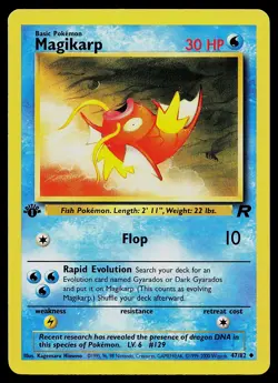 Pokemon Card - Magikarp Team Rocket 47/82 Uncommon 1st Edition - Image 1