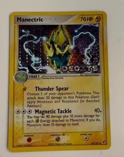 Manectric 38/107 Reverse Holo EX Deoxys Stamped Pokemon Card NM - Image 1