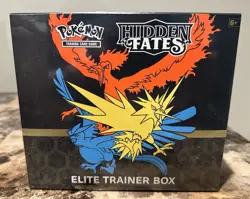 Pokemon Hidden Fates Elite Trainer Box Sealed TCG Moltres Zapdos Articuno 2019 - Image 1