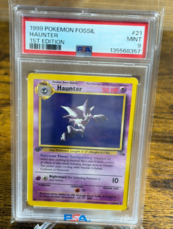 1999 Pokemon Fossil Haunter 1st Edition PSA Mint 9 - Image 1