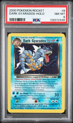 2000 POKEMON ROCKET #8 DARK GYARADOS-HOLO PSA 8 - Image 1