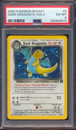 2000 POKEMON ROCKET DARK DRAGONITE #5 HOLO PSA 6! - Image 1