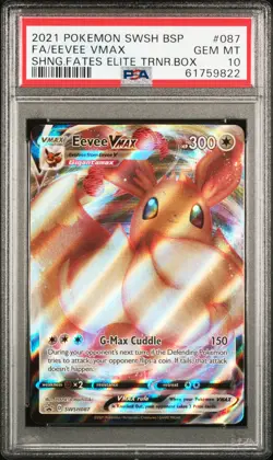 2021 Pokemon Swsh Black Star Promo #087 Eevee Vmax PSA 10 - Image 1