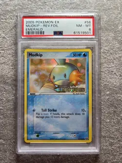 2005 Pokemon Ex Mudkip Reverse Foil Emerald Psa 8 - Image 1