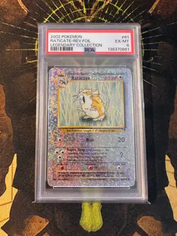 Pokemon Raticate 61/110 Legendary Collection Reverse Holo PSA 6 - Image 1