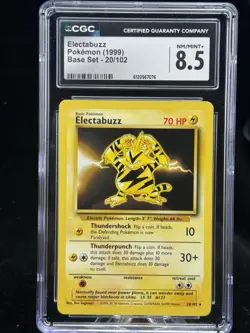 Electabuzz #20 Base Set 1999 Pokemon Game CGC 8.5 ⚡ - Image 1