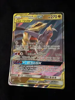 Pokemon TCG Garchomp & Giratina GX TAG TEAM Ultra Rare Holo Unified Minds 146/2… - Image 1