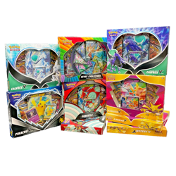 Lot of (9) Pokemon Assorted V Boxes Alakazam Orbeetle Pika Calyrex Eevee Premium - Image 1