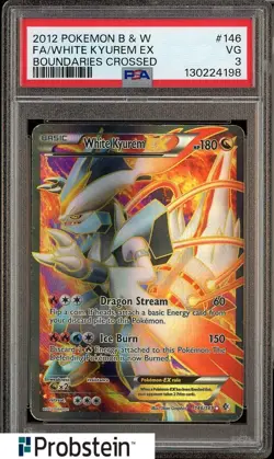 2012 Pokemon B & W Boundaries Crossed #146 FA White Kyurem Ex PSA 3 VG - Image 1