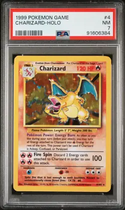 1999 Pokemon Base Set Charizard Holo 4/102 PSA 7 NM - Image 1