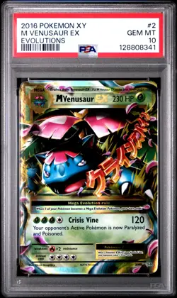 2016 POKEMON XY EVOLUTIONS #2 M VENUSAUR EX PSA 10 - Image 1