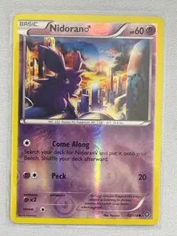 Nidoran M 43/114 Common Steam Siege Pokemon Reverse Holo Near Mint - Image 1