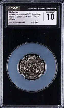 1997 POKEMON COINS JPN #034 NIDOKING CGC 10 GEM MINT - Image 1