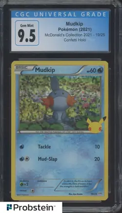 ​2021 Pokemon McDonald's Collection #19/25 Confetti Holo Mudkip CGC9.5 GEM MINT - Image 1