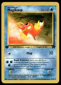 POKEMON 1ST EDITION TEAM ROCKET MAGIKARP 47/82 WOTC NINTENDO 2000 LP CONDITION - Image 1