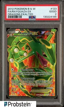 2012 Pokemon B & W Dragons Exalted #123 Rayquaza Ex FA PSA 2 - Image 1