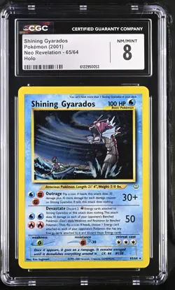 CGC 8 Shining Gyarados 2001 Neo Revelation 65/64 Holo Pokemon Card - Image 1