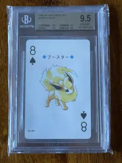 Pokemon 1999 Japanese Flareon Playing Card #136 Silver Poker Card BGS 9.5 GEM - Image 1
