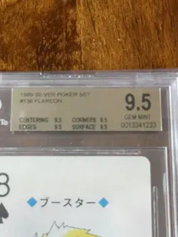 Pokemon 1999 Japanese Flareon Playing Card #136 Silver Poker Card BGS 9.5 GEM - Image 2