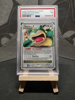 2009 POKEMON PLATINUM RISING RIVALS #111 SNORLAX LV.X-HOLO PSA 7 - Image 1