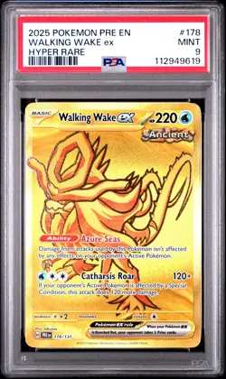 2025 POKEMON PRE EN-PRISMATIC EVOLUTIONS HYPER RARE #178 WALKING WAKE EX PSA 9 - Image 1