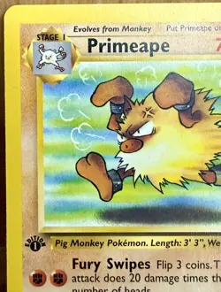 Primeape 43/64 Jungle Set 1st Edition Uncommon 1999 Vintage Pokemon TCG LP/MP - Image 2
