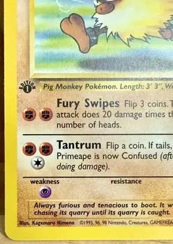 Primeape 43/64 Jungle Set 1st Edition Uncommon 1999 Vintage Pokemon TCG LP/MP - Image 3