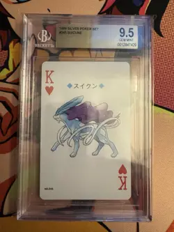 Pokemon - 1999 Silver Poker Set King of Hearts - Suicune | Beckett 9.5 Gem Mint - Image 1