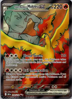 Team Rocket's Moltres ex 208/182 Ultra Rare Destined Rivals Pokemon NM - Image 1