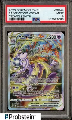 2023 POKEMON SWORD AND SHIELD CROWN ZENITH #GG44 FA/MEWTWO VSTAR PSA 9 - Image 1