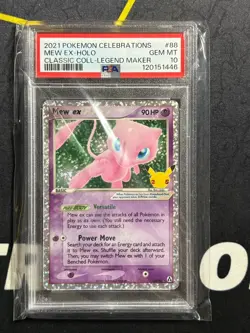 Mew ex 88/92 Celebrations: Classic Collection Holo PSA 10 - Gem Mint Pokemon - Image 1