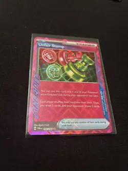 Unfair Stamp 165/167 ACE SPEC Rare Holo Pokemon Twilight Masquerade NM - Image 1