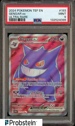 Gengar EX 2024 Pokemon Temporal Forces Ultra Rare 193/162 PSA 9 MINT - Image 1