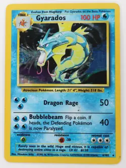 Gyarados 6/102 Holo Rare Lightly Played Base Set Unlimited Pokemon - Image 1
