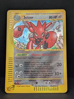 Scizor H21/H32 Aquapolis Holo Ultra Rare Pokemon TCG Nintendo e-reader MP+ - Image 3