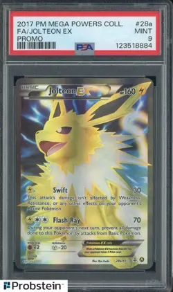 2017 Pokemon Mega Powers Collection Promo #28a FA Jolteon EX PSA 9 MINT - Image 1