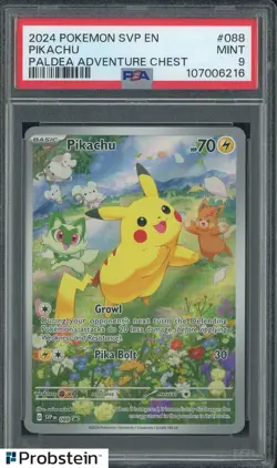 2024 Pokemon SVP EN Paldea Adventure Chest #088 Pikachu PSA 9 MINT - Image 1