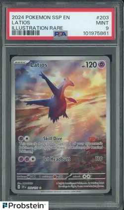 2024 Pokemon SSP EN Illustration Rare #203 Latios PSA 9 MINT - Image 1