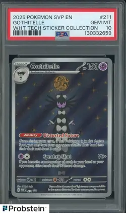 2025 Pokemon SVP EN WHT Tech Stickers Collection #211 Gothitelle PSA 10 - Image 1