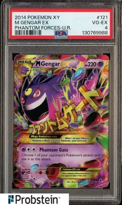 2014 Pokemon XY Phantom Forces Ultra Rare #121 M Gengar Ex PSA 4 - Image 1