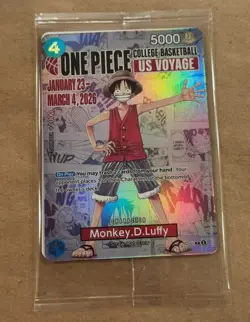 One Piece Monkey D. Luffy US Voyage College Basketball Promo Card (Sealed / New) - Image 1