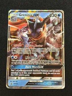 Pokemon Greninja GX SM197 Holo Black Star Promo Card HP-DMG - Image 1