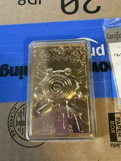 Poliwhirl Pokemon Gold Plated Trading Card 1999 BK Limited Edition w/ pokeball - Image 3