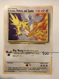 Legendary Birds Pokemon Jumbo Card Articuno Moltres Zapdos - Image 1